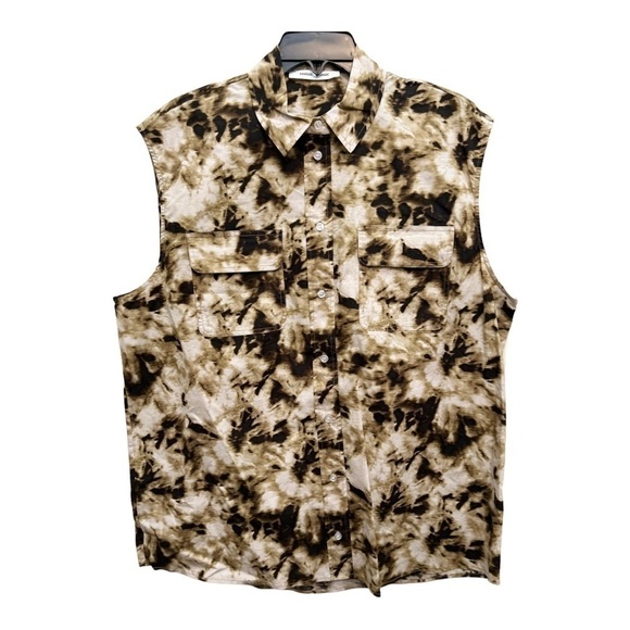 SAMSOE SAMSOE Tea Shirt Top in Camo Clay, Size M - Picture 5 of 15